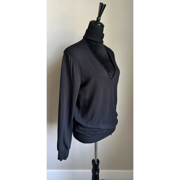 BAILEY 44 Women's Cut Black Eye Splice Choker Long Sleeve Sweatshirt Size Small - Picture 6 of 9